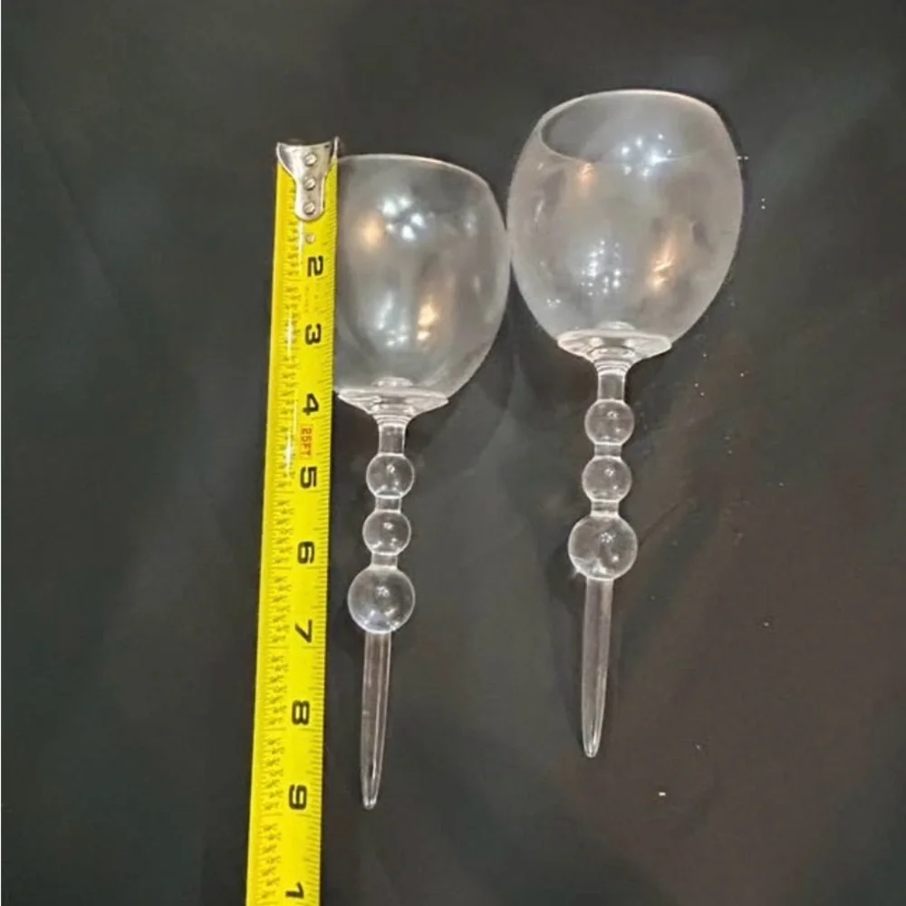2 Matching Crofton Bubble Plastic Floating Wine Glasses Gently‎ Used Relaxing